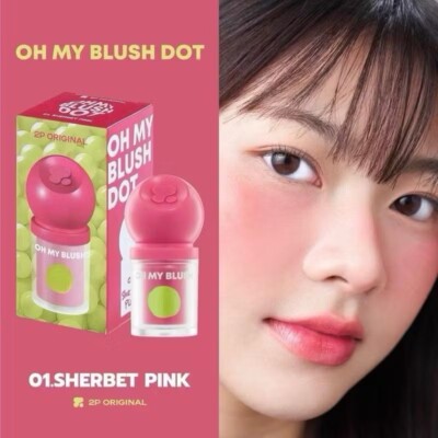 2P Original Oh My Blush Dot Water-Based Surprise Mini Puff 3g Multi-Use Makeup