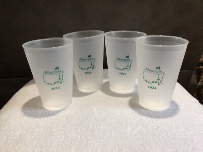 2024 Official Dated Masters Augusta National Set of 4 Drink Cup Plastic Tea Soda