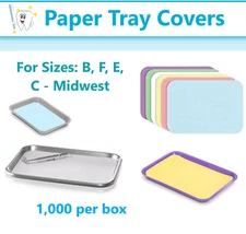 Dental Paper Tray Cover Size B / C / F White Blue Pink Green Lavender 1000/Box