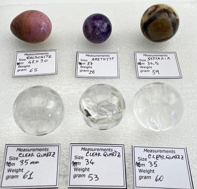 Restposten Kugelkugel Amethyst Septaria Felsen kristallklar Quarz Ei Rhodonit 1