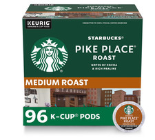 Starbucks K Cup Pods Pike Place Medium Roast 96Ct Keurig Coffee