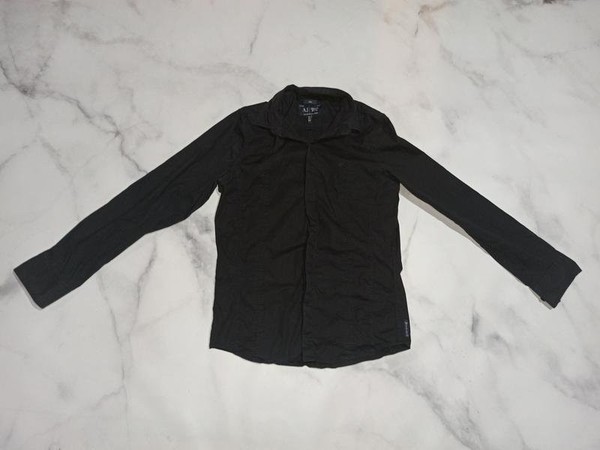 Men Armani Jeans Shirt Black 38 / M / 46 #8BVC