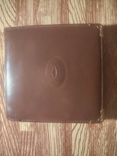 Cartier Must de Cartier Bifold Wallet Burgundy Leather Gold Corners Paris