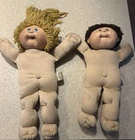 2 1978/1982 Xavier Roberts Cabbage Patch Kid Dolls brown & blond boy and girl