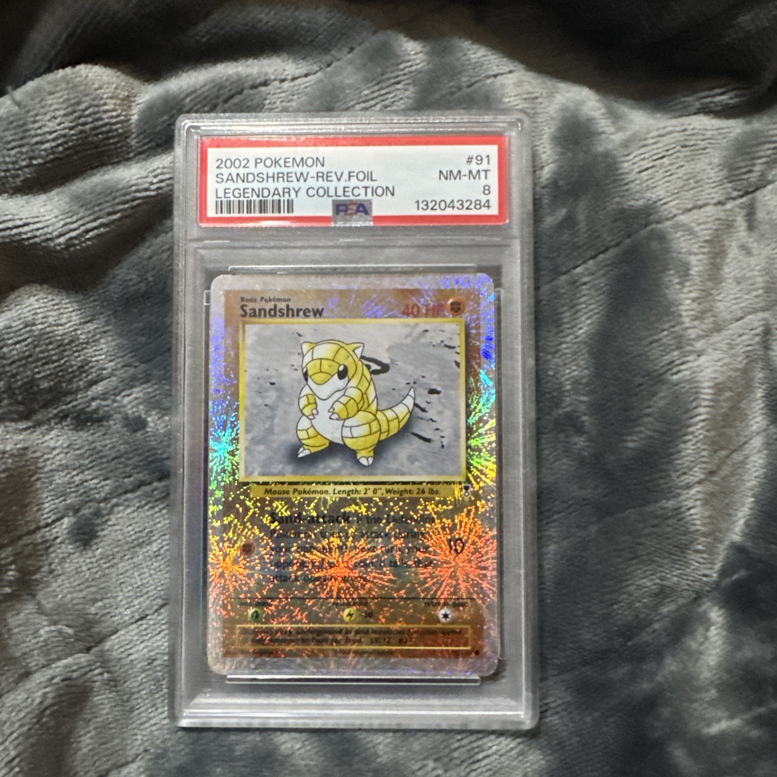 Pokemon Legendary Collection Reverse Holo Foil Sandshrew 91/110 PSA 8