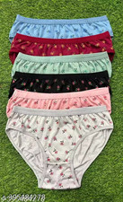 Pack of 6 Pure Cotton Briefs for Women  Girls  Everyday Comfortable Panties