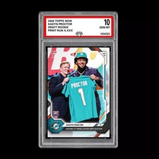 Graded 10 Kadyn Proctor 2026 TOPPS NOW RC Rookie Card Dolphins 