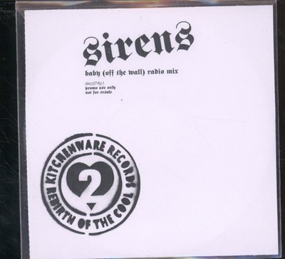 Sirens Baby Promo CDr UK Pop Kitchenware Radio Mix CDR