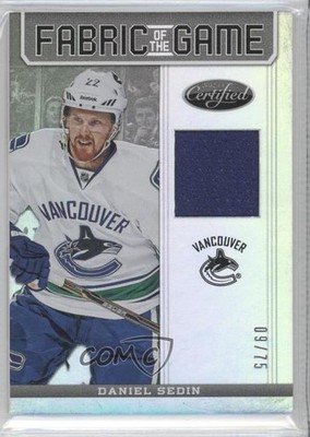 2012-13 Certified Fabric of the Game Mirror Hot Box 9/75 Daniel Sedin HOF 0f8