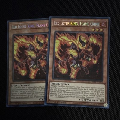 Yu-Gi-Oh! Konami Red Lotus King Flame Crime Fiend Effect 1st Edition x2 English