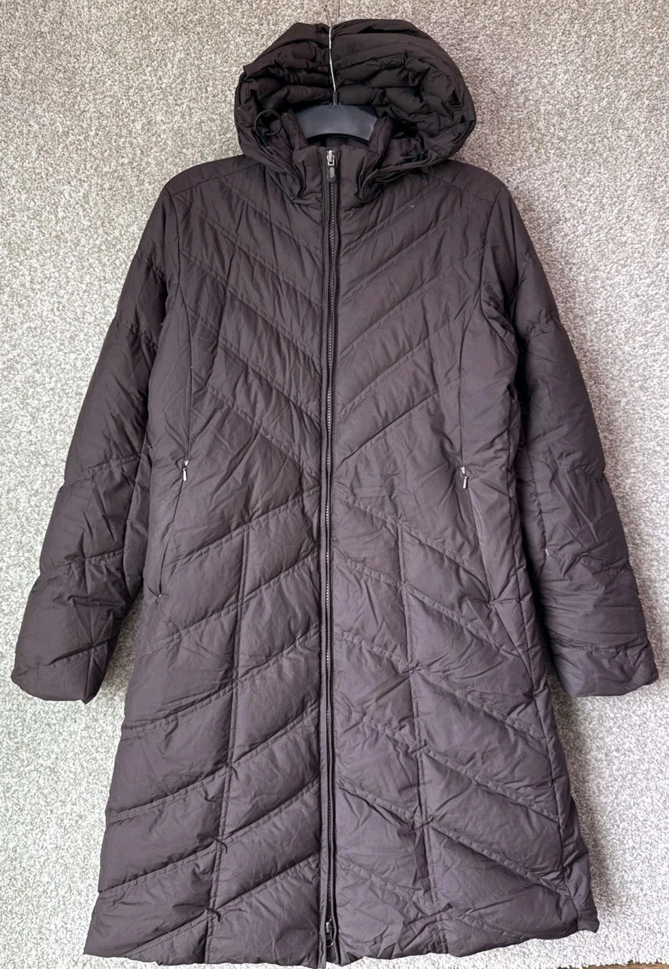 Patagonia Down With It Parka Women Small Brown Quilted Hooded Puffer Coat 28436