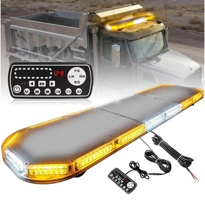204LEDs Strobe Light Bar Amber Emergency Light Beacon Warning Tow Car Trucks NEW