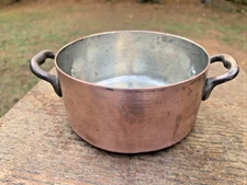 Mauviel  Copper Pot  Tin Lined Needs More Cleaning Bronze Handles