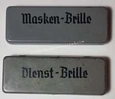 Wehrmacht Masken-Brille + Etui für Dienst-Brille mit Nr. Original