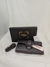 Grand Pelle Python Snake Skin Wallet New With Tag -Made In Indonesia Gray