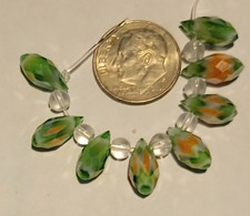 L902 12x6mm millefiore glass teardrop beads. will combine to save on shipping 