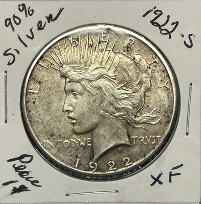 1922-S US Silver  Peace  Dollar $1 -