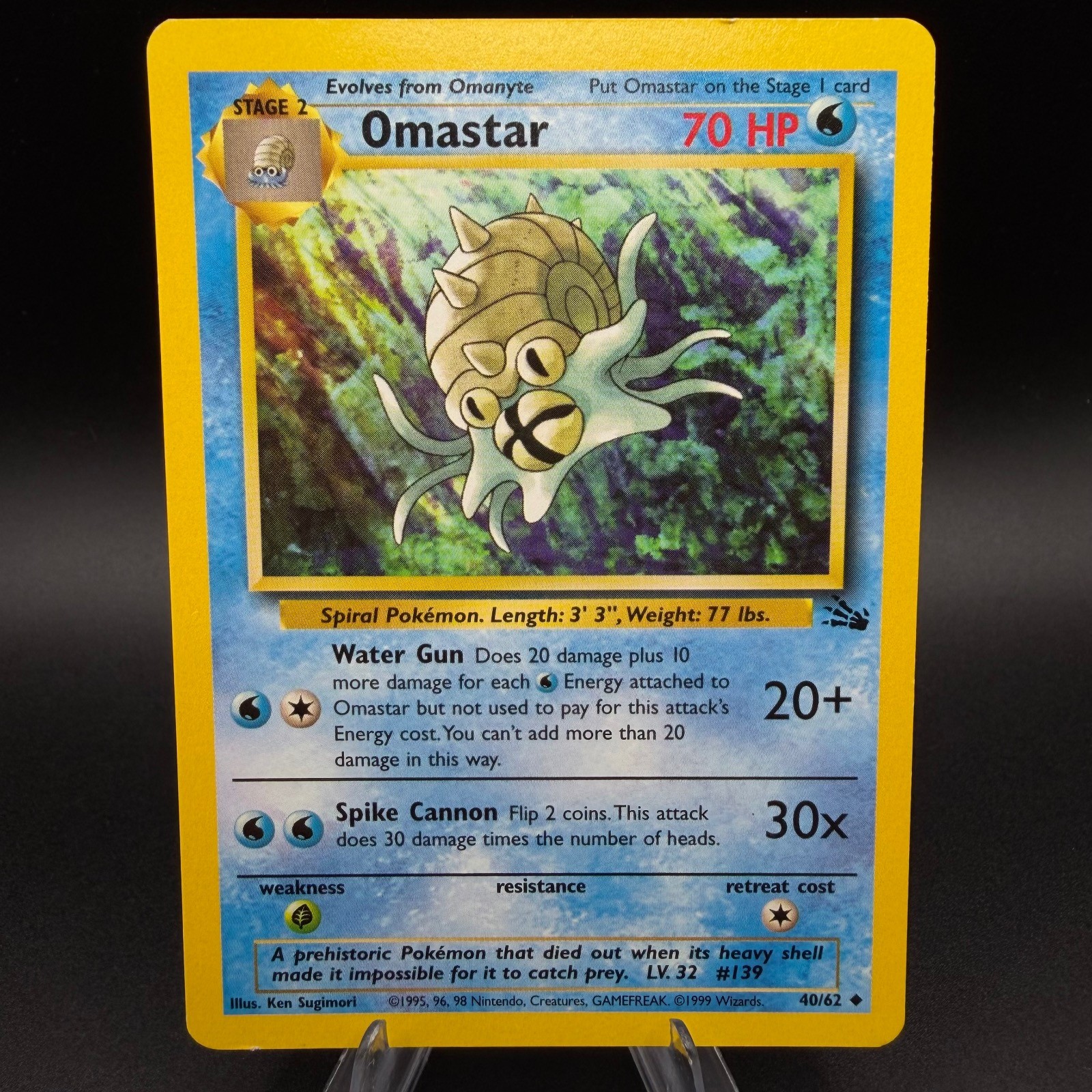 Omastar 40/62 Uncommon Fossil Lightly Played Pokemon