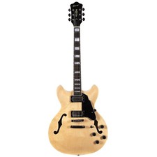 Full Scale Electric Guitar Semi-Hollow Body Guitar Stainless Steel Frets Nat...
