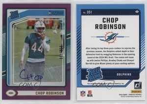 2024 Panini Donruss Rated Purple /150 Chop Robinson #351 Rookie Auto RC