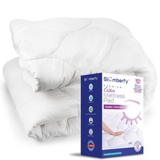 King Size Waterproof Premium Mattress Pad by   Quilted Fitted 400 TC Cotton M...