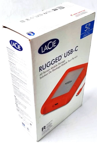 5TB LaCie STFR5000800 LRD0TU6 Rugged External USB-C HDD Hard Disk Drive