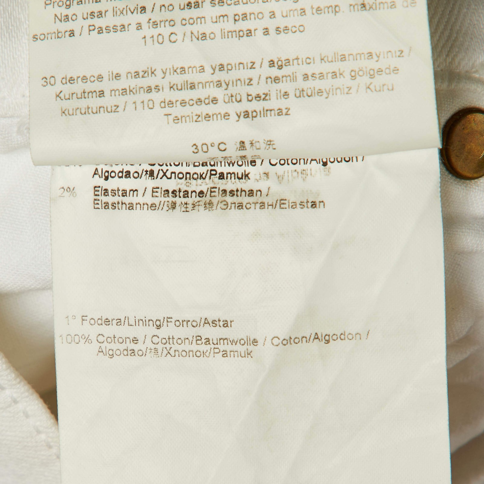 Versace Jeans White Denim Studded Jeans M thumbnail 9