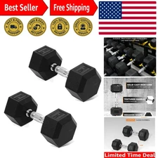 Versatile Hex Dumbbells - 20lbs Pair, No-Roll Design for All Fitness Levels