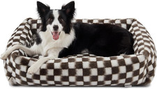 Dog Bed Medium Size Dog, Rectangle Washable Orthopedic Corduroy Fleece Pet Bed w