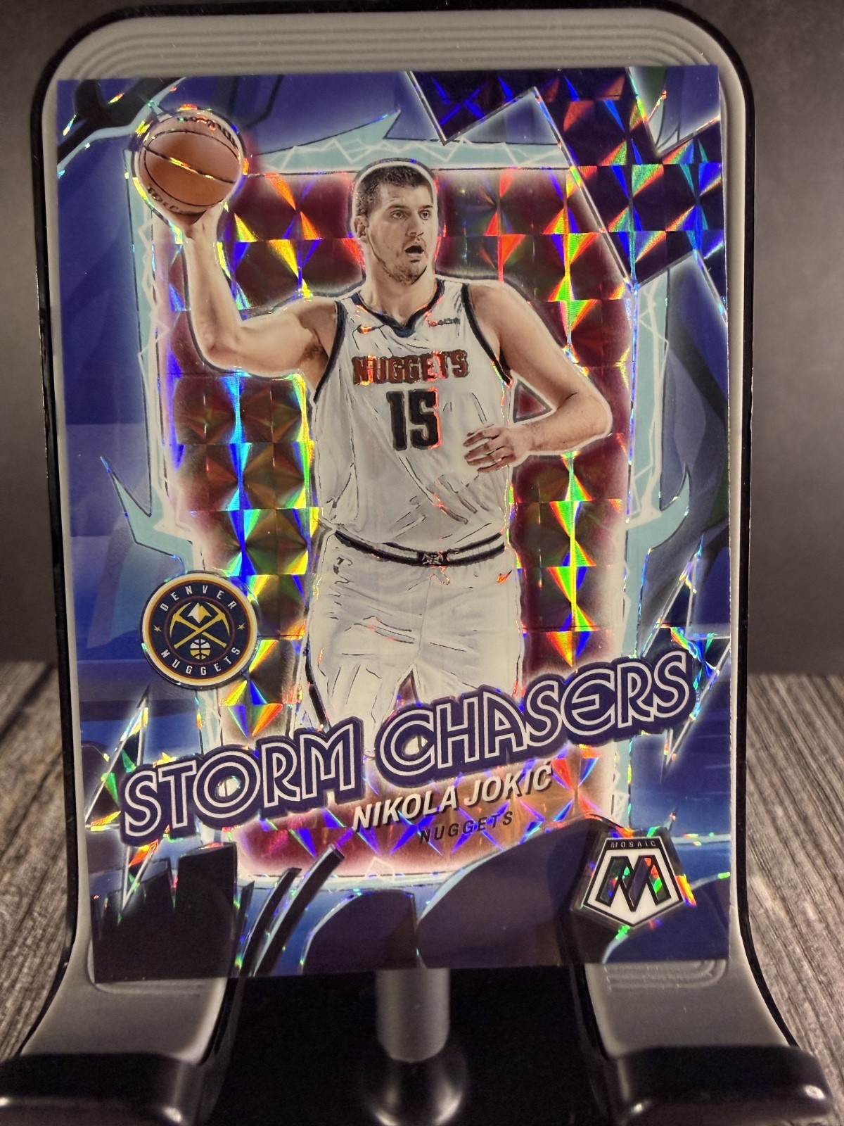 2023-24 Nikola Jokic Panini Mosaic Storm Chasers Silver Prizm #6 SP Nuggets 🔥