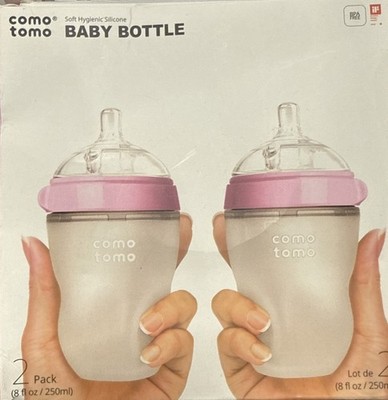 Comotomo Baby Bottle Double Pack, Pink, 8oz