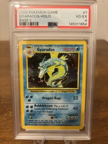 Pokemon Gyarados Base Set 2 Holo Card 7/130 PSA 4 Ex-Near Mint 2000