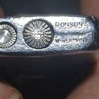 Ronson Vintage Collectible Lighter Silver Tone Textured Metal Case Marked RONSON — photo 3