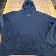 Vintage Nike Hoodie Mens Sz XXL Black Pullover Center Swoosh Sweatshirt Y2K