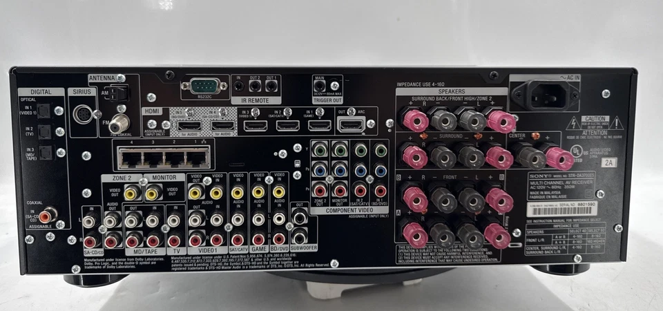 Sony STR-DA3700ES AV Receiver 7.1 Ch. 700 Watt w/Rem. - Tested!! - GC-6270 - Image 4 of 4