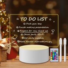 Acrylic Dry Erase Board LED Message Light Note DIY 16 Colors Remote 7.15.7