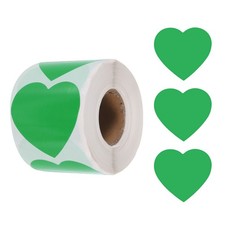 500pcs Light Green Heart Stickers 2 Inch Self-Adhesive Stickers Label