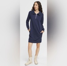 Nordstrom Navy Blue Long Sleeve Half Zip Sweater Dress Size Small (4-6) NWT