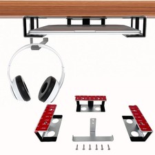 Under Desk Laptop Mount  Headphone Holder with Adhesive  Screw Hard Aluminu...