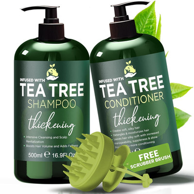 Tea Tree Shampoo & Conditioner Set | Thinning Hair Loss Treatments for Men and W