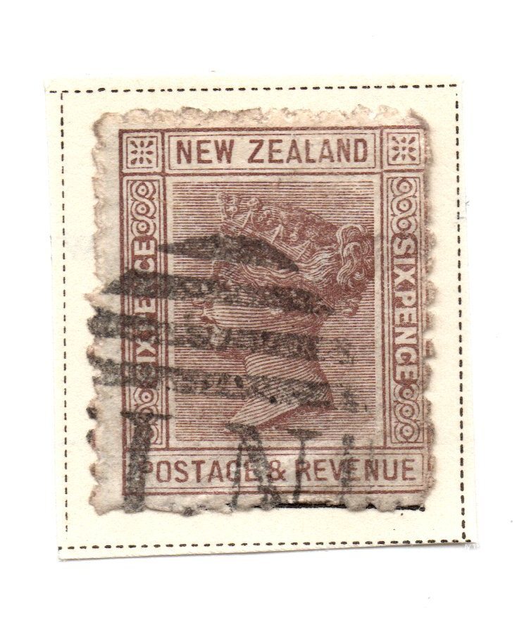 New Zealand 1882-1885 Queen Victoria Brown 6p Perf 11 Used Stamp