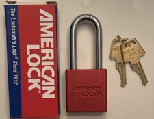 AMERICAN LOCK - Series 1205 Red Padlock- A1206RED 2" Inch Shackle - Brand New