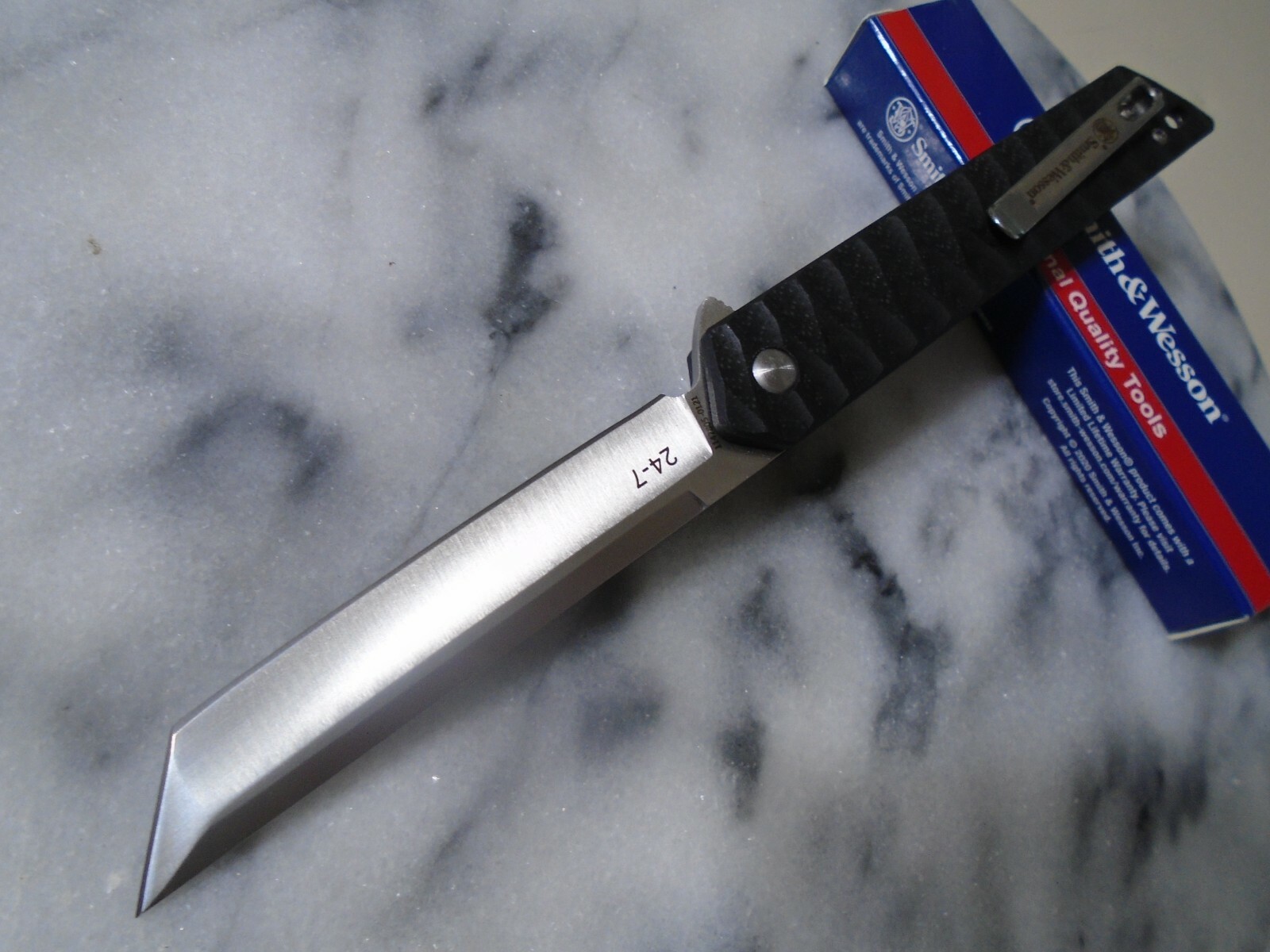 Smith & Wesson Ball Bearing Slim Tanto Pocket Knife 24/7 Folder