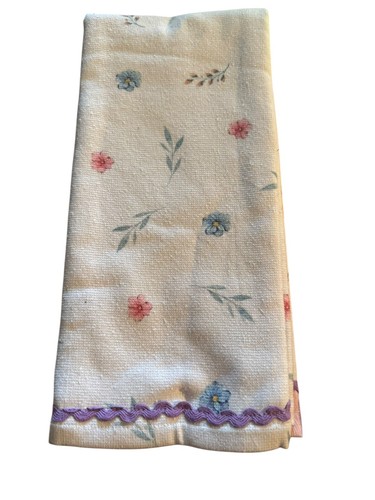 New Shabby Chic Easter Spring Set Of 2 Kitchen Towels Tulips Bunny - Picture 2 of 2