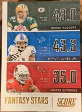 Aaron Rodgers Chase Edmonds Marvin Jones Jr. Panini Score Fantasy Stars Gold /50