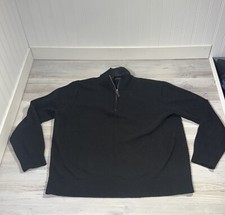 READ Untuckit Sweater Men Sz M Black Quarter Zip Extra Fine Merino Wool Pullover