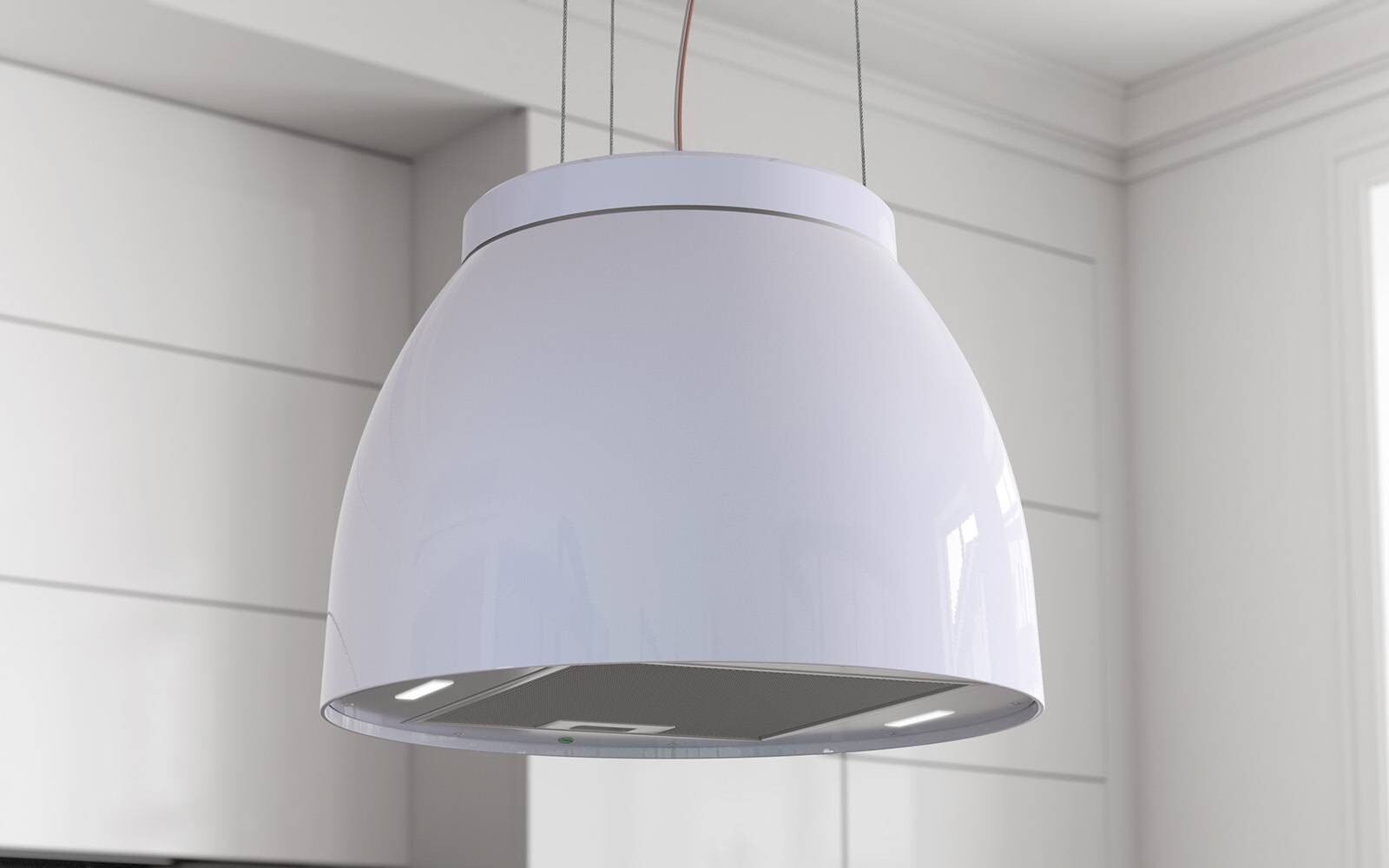 Campana De Isla LUNA RESTYLING Ø 45 cm, Airforce Perla Blanca