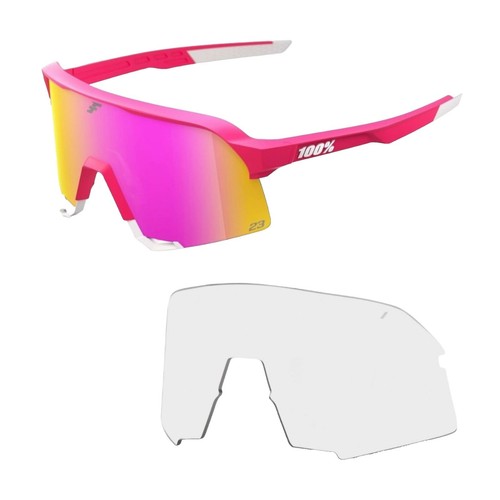 100% S3 Cycling Glasses Matte Metallic Digital Brights, Smoke Lens