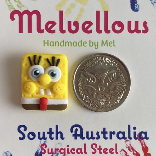 4 Pairs SpongeBob earrings studs Melvellous - Picture 3 of 3