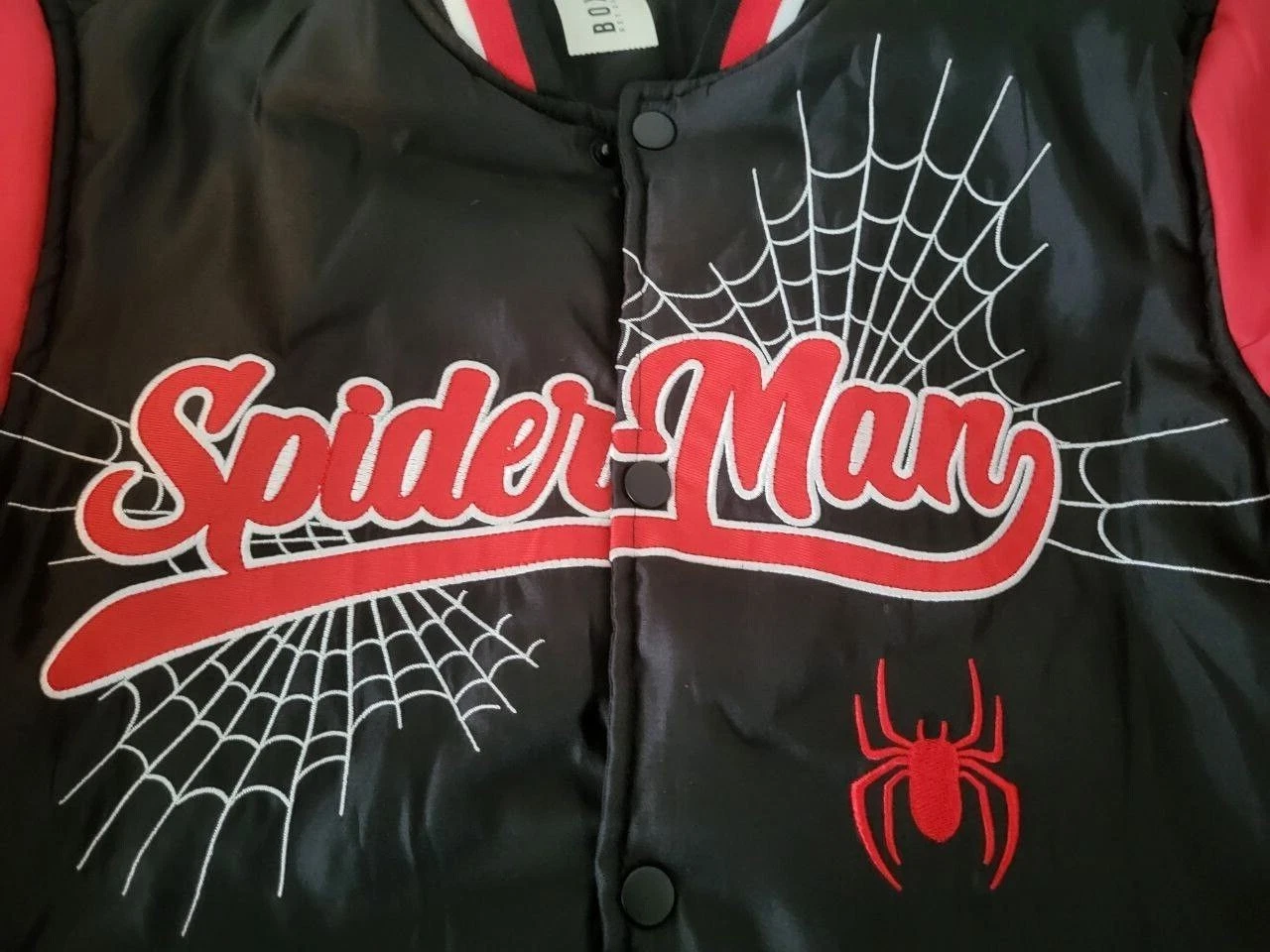 Marvel Spiderman spiderverse Miles Morales bomber jacket XS NWT BoxLunch Exclsv image 2